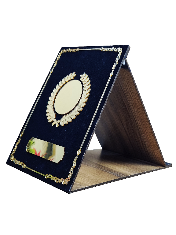 Porte-Certificat Élégant – Tissu Dain & Finitions Dorées (Vierge)